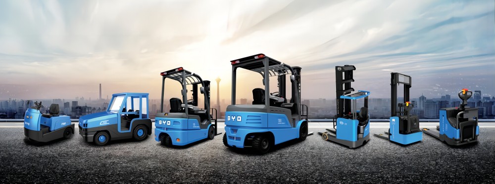 carretillas elevadoras de contrapeso, transpaletas, carretillas elevadoras delanteras, tractores y AGV inteligentes