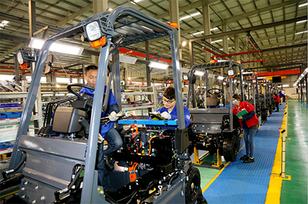 Empilhadeira elétrica de quatro rodas 4,0 toneladas